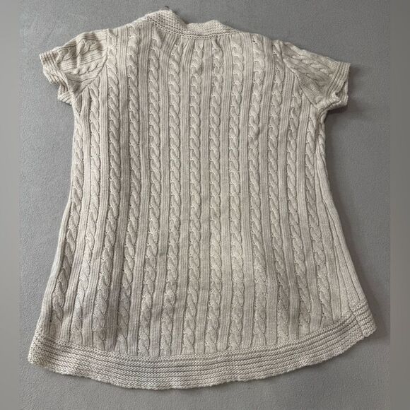 Zara Knit  Cable Knit Short Sleeve Cardigan Size L - Picture 2 of 16